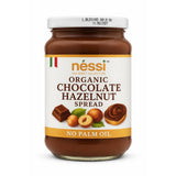 Néssi Organic Chocolate Hazelnut Spread, Gluten Free, No Palm Oil, Italian, 350g Glass Jar