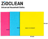 ZIOCLEAN 15 Pack German Universal Household Color Dish Cloths inch,Wide Size Machine Washable Super Absorbent, Drying Non-Woven Fabric Viscose Kitchen