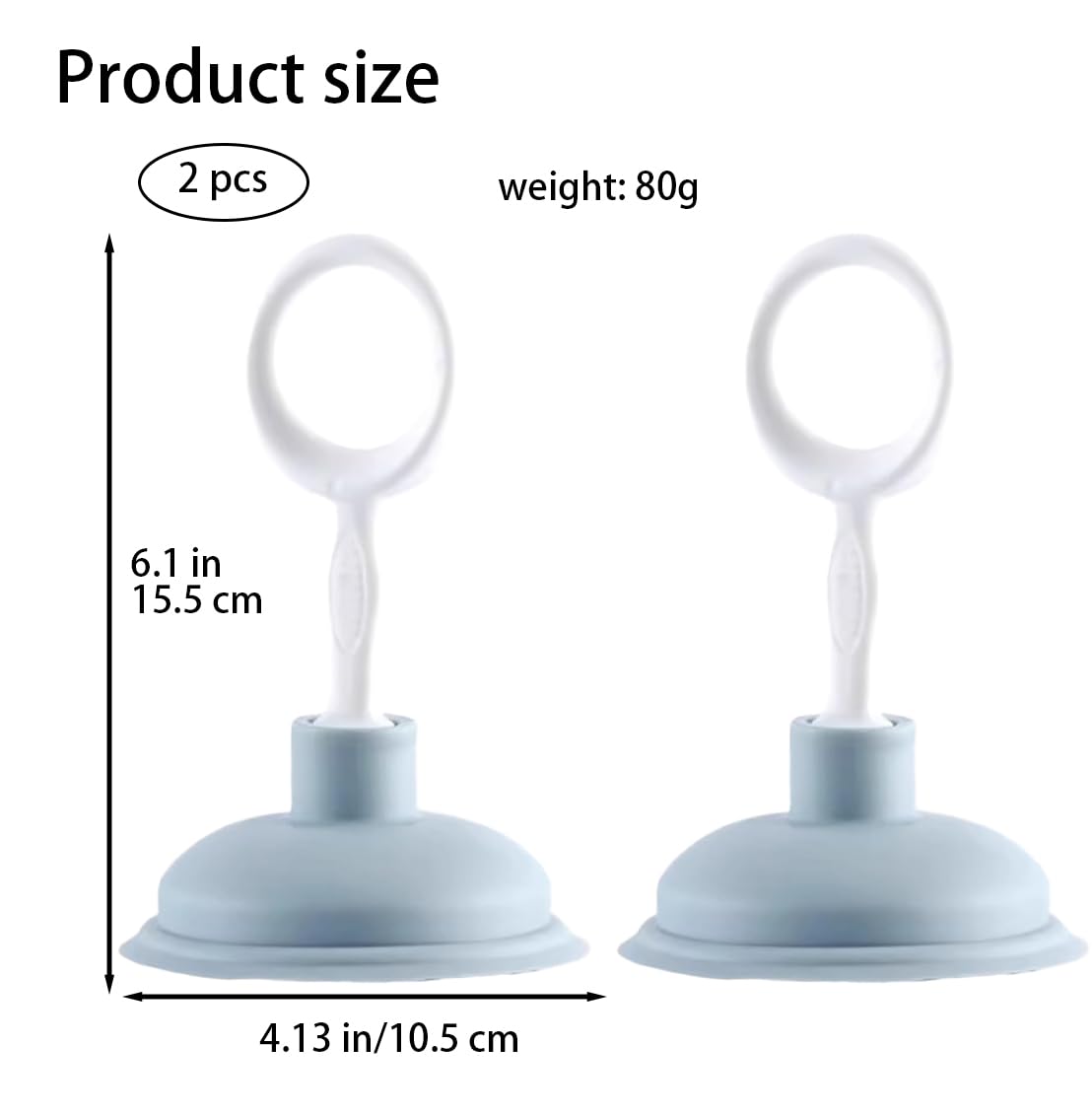 2 Pcs Blue Sink Plunger,Bathroom Small Drain Plunger Portable Kitchen Sink Drains Suction Cup Liquid Plumber Clog Remover Easy To Unclog,Drain
