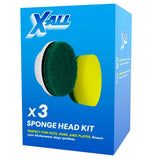 X-All 3 Pieces Sponge Head Kit Replacement for X-All Power Scrubber Ideal for Kitchen Cleaning Brush, Kitchenwares, Pots, Pans,and Plates