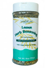 Country Life Natural Foods Lemon Herb Seasoning 6 oz | Vegan Egg Topping Seasoning Salt | Non-GMO Plant-Based Spice Mix with Himalayan Black Salt
