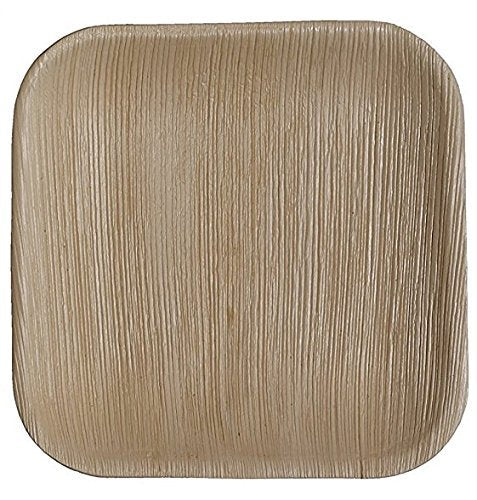 CaterEco Square Palm Leaf Plates Set (Pack of 100) | Appetizer Or Dessert Plates | Ecofriendly Disposable Dinnerware | Heavy Duty Biodegradable Party