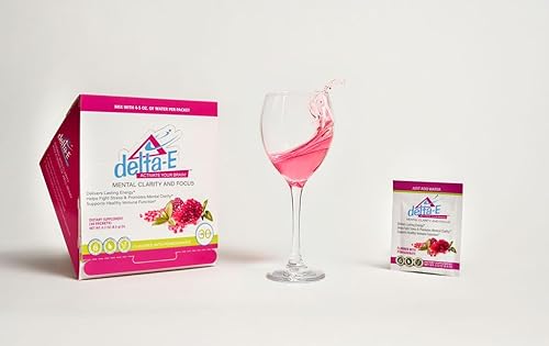 Delta-E Mental Clarity & Focus! Energy Drink Non-GMO, 100% Vegan & Gluten Free (30 Packets)