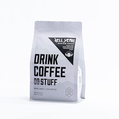 DRINK COFFEE DO STUFF, Blend, 2 Pound Bag, Whole Bean, Medium Roast, Sweet, Chocolate, Caffeine, Organic, Lake Tahoe Coffee (Hell Yeah!)