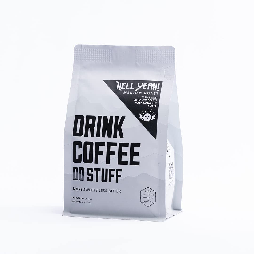 DRINK COFFEE DO STUFF, Blend, 2 Pound Bag, Whole Bean, Medium Roast, Sweet, Chocolate, Caffeine, Organic, Lake Tahoe Coffee (Hell Yeah!)