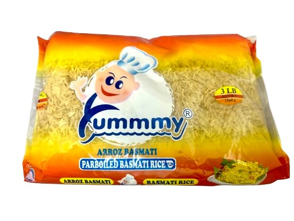 Yummmy Aromatic Basmati Parboiled Rice, Sella Rice - Arroz Basmati, 3 Lbs. (48 oz), Kosher Certified, Suitable for Diabetics