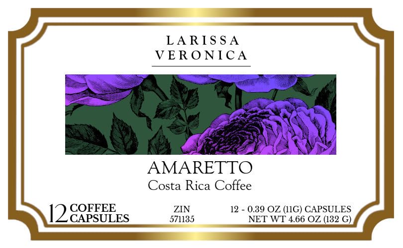 Amaretto Costa Rica Coffee (Single Serve K-Cup Pods) (Gourmet, Naturally Flavored, Whole Coffee Beans) (12 pods, ZIN: 571135) - 3 Pack