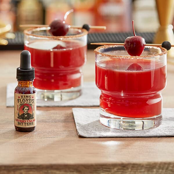 King Floyd's Artisanal Cherry Cacao Bitters for Cocktails (0.5oz Card Pack) Hand Crafted, Made from Organic Cacao Nibs & Montmorency Cherries