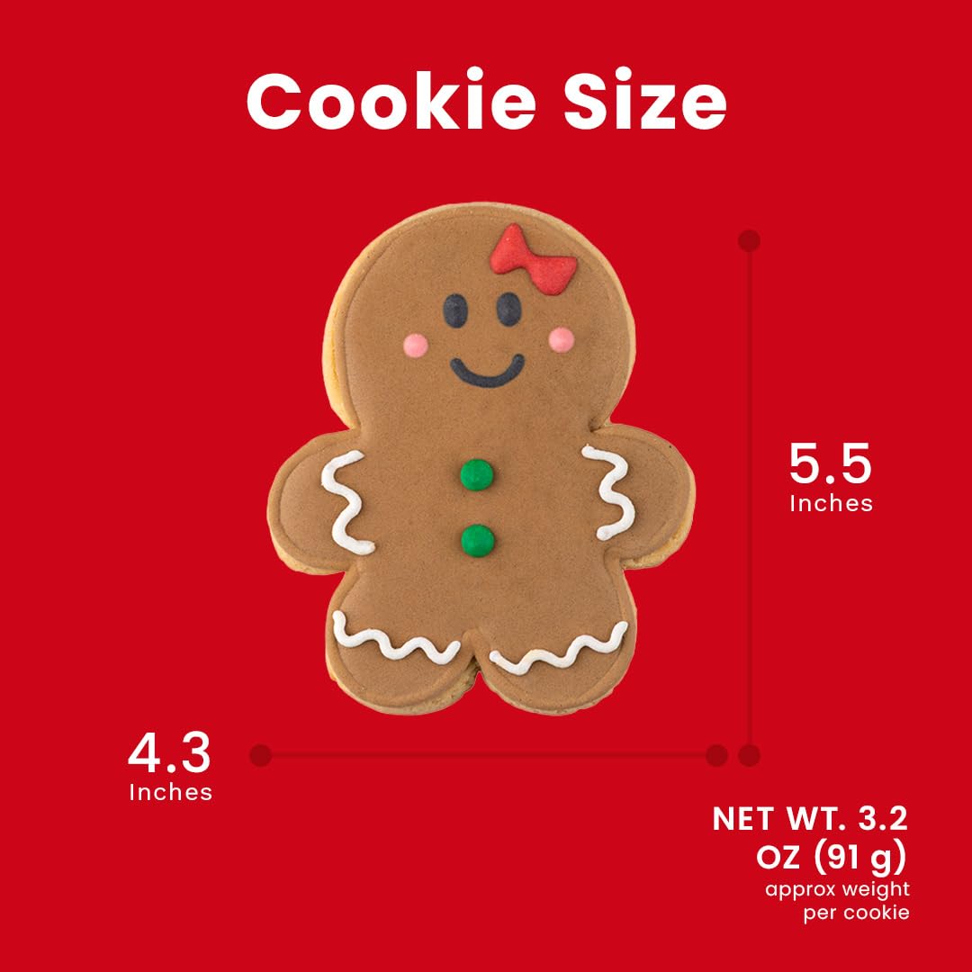 WANDERCRUMB | Gingerbread Cookies Gift Set | Hand-Decorated Christmas Cookies for Kids & Adults - 3 Pack Individually Wrapped | Christmas Cookie