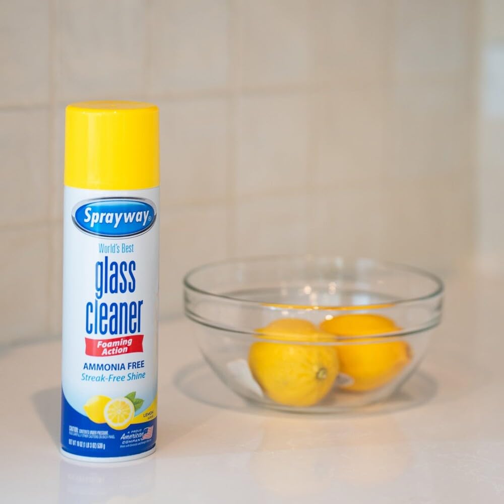 Sprayway Glass Cleaner Lemon Scent Foaming Aerosol 19oz