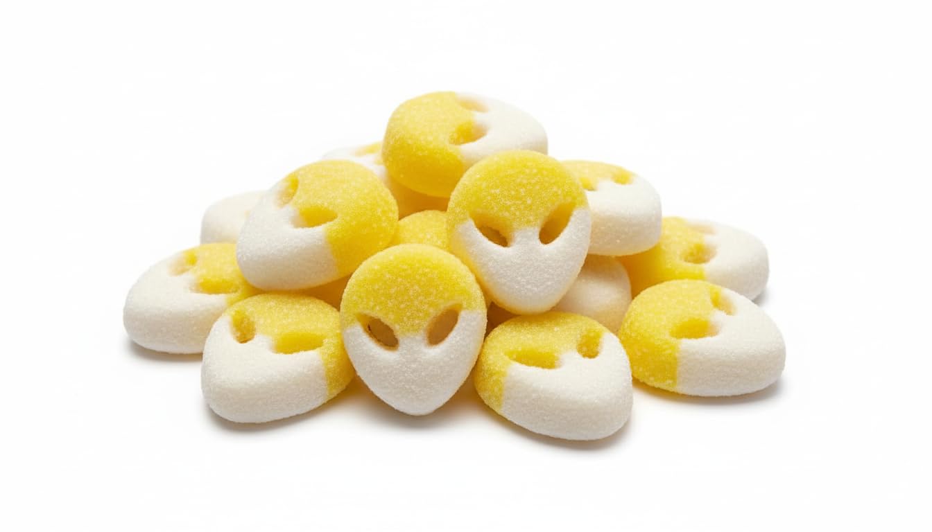 Swedish Style Candy Assortment Sour and Sweet Gummies Soft & Chewy Fruity Candy Mix (0.5lb, Sour Pineapple Passionfruit Aliens)