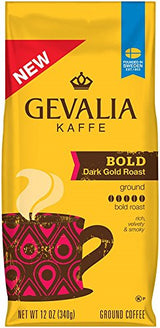 Gevalia Kaffe Ground Coffee Bold Dark Gold Roast, 12 OZ (Pack of 6)