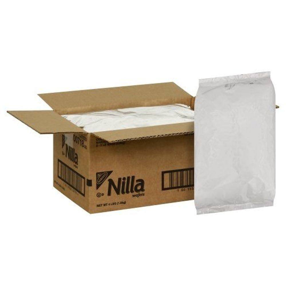 NABISCO Nilla Vanilla Wafer Cookies, Classic Sweet Snack, 2 Pound Pouch (Pack of 2) for Desserts & Baking