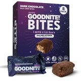 GOODNITE Sleep Bites - 5mg Melatonin + L-Theanine Dark Chocolate Mini Bites - Relaxing Bedtime Snack - No Morning Grogginess - Vegan Gluten-Free - 8