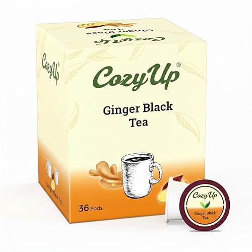 Cozy Up Ginger Black Tea K-Cup Pods, 36-Count, Compatible with Keurig Brewers