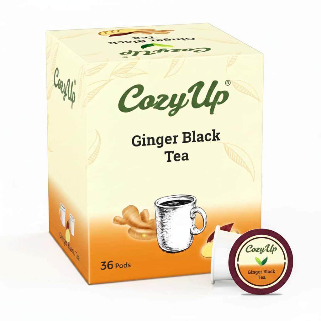 Cozy Up Ginger Black Tea K-Cup Pods, 36-Count, Compatible with Keurig Brewers
