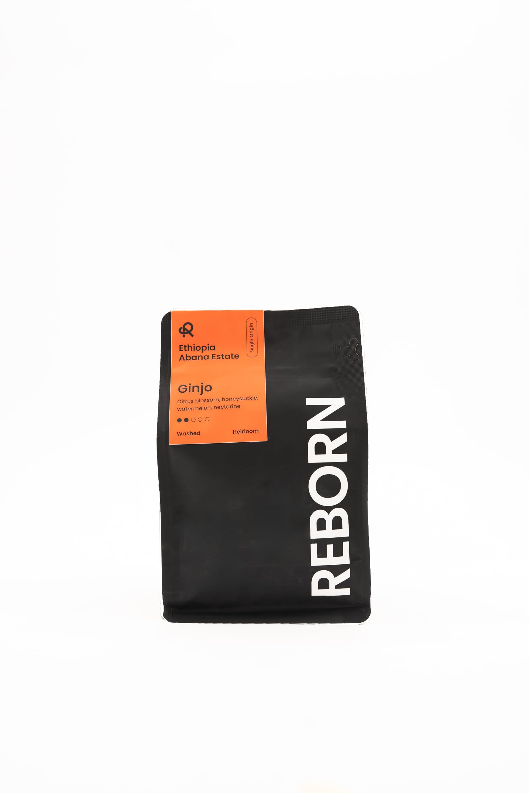 Reborn Coffee Specialty Whole Bean Coffee, Light-Medium Roast, 12 Ounce, Ethiopia Abana Estate Ginjo, Notes of Citrus Blossom, Honeysuckle