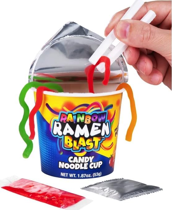 Rainbow Ramen Blast Gummy Noodles: 12-Piece Box