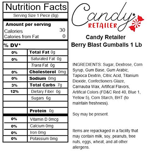 Candy Retailer 1 Inch Gumballs (Berry Blast, 1 Lb)