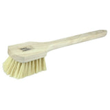 Weiler 44017 20" Utility Scrub Brush, White Tampico Fill, Long Handle, Wood Block