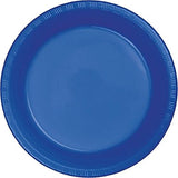 Creative Converting Touch of Color 20 Count 7" Plastic Lunch Plate, Cobalt