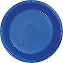 Creative Converting Touch of Color 20 Count 7" Plastic Lunch Plate, Cobalt