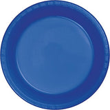 Creative Converting Touch of Color 20 Count 7" Plastic Lunch Plate, Cobalt