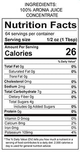 Aronia Berry (Chokeberry) Juice Concentrate (32 Fl Oz.) by FruitFast - Unsweetened Pure 65 Brix Choke Berry Concentrate - 64 Servings (32 Ounce)