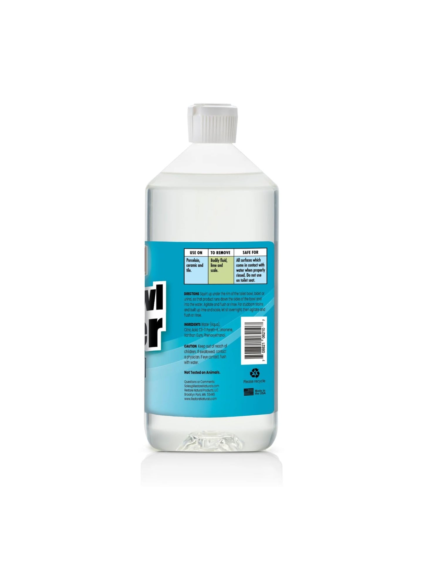 Restore Naturals Toilet Bowl Cleaner Multi Surface Powerful Stain Remover for Bathroom - 32 Fl. Oz.