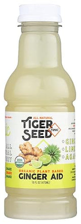 Ginger Aid - Tiger Seed - Plant Based Immunity and Recovery Support - 16 FL OZ Bottles (Pack of 9) Ginger, Lime Juice and Agave -Organic, Vegan