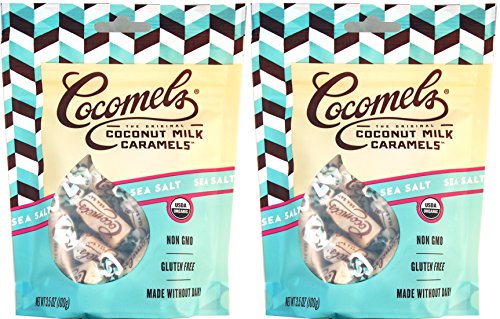 Cocomels Coconut Milk Caramels - Organic, Kosher, NON-GMO, Vegan - Made Without Dairy - Sea Salt 2 Pack