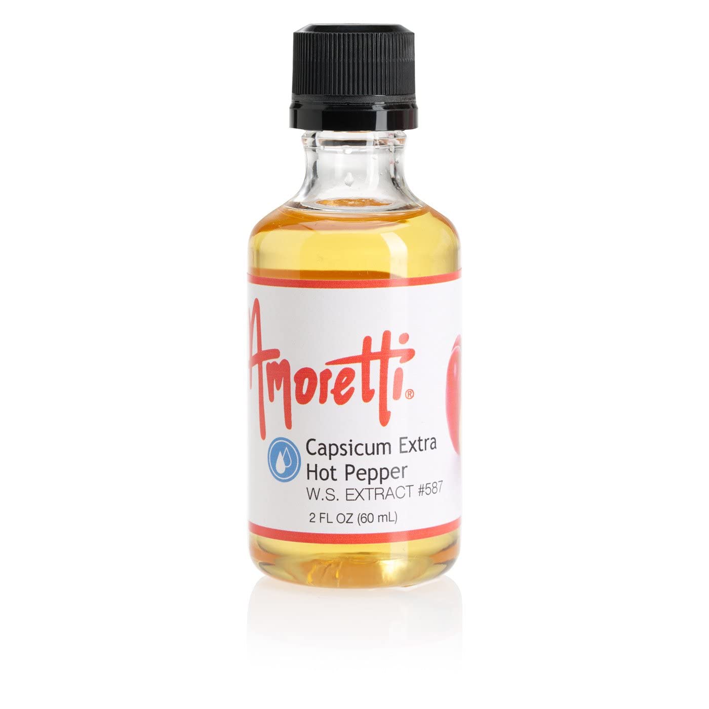 Amoretti - Capsicum Extra Hot Pepper Extract Water Soluble 2 oz - Highly Concentrated & Perfect For Pastry, Savory, Brewing, and more, Preservative