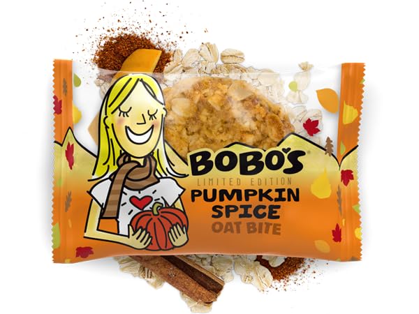 Bobo's Pumpkin Spice Oat Bite, 30 Pack (1.3 oz Each), Healthy Gluten-Free Snack