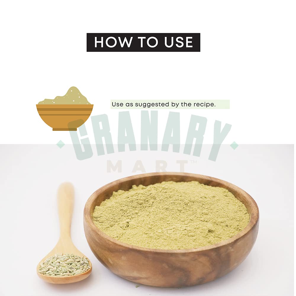 Natural Fennel Seed Powder by Granary Mart - - Natural & Gourmet Spice - Perfect Addition to Tea/Drinks/Roast/Rubs/Bakes/ - Cooling Properties