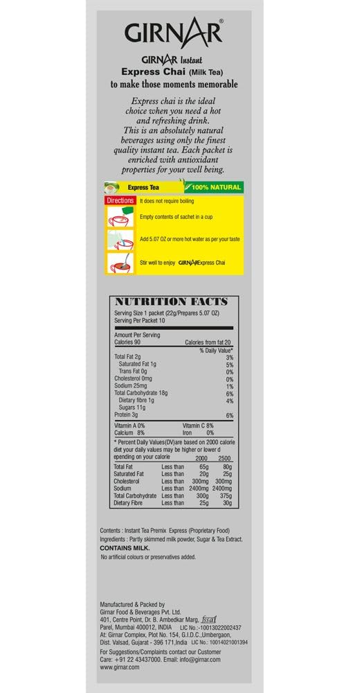 Girnar Instant Chai Express Premix, 10 Sachet Pack