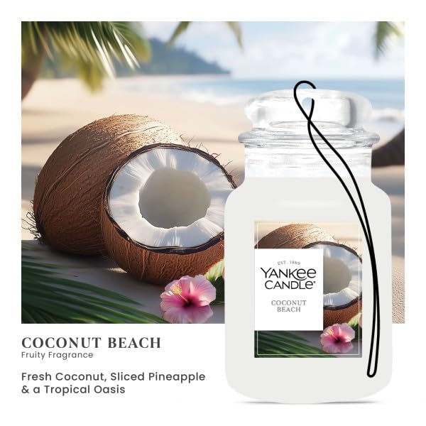 Yankee Candle Paper Car Jar, Coconut Beach (Pack of 6)