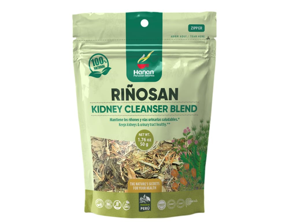 Hanan Peruvian Secrets Rinosan Herbal Tea | 100% Natural Kidney Cleanse Aid Blend | 1.76oz / 50g | Naturally Aids in Supporting Healthy Kidney