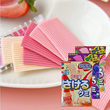 UHA Sakeru Gummy, Flat Gummy Grape flavor Japanese jelly 32.9 g. x 3 packs.