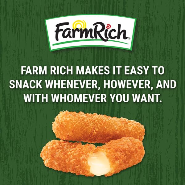 Farm Rich Mozzarella Cheese Sticks - Frozen Appetizers for Parties, Breaded Cheese Stick, 48 oz Pack - Farm Rich Snacks