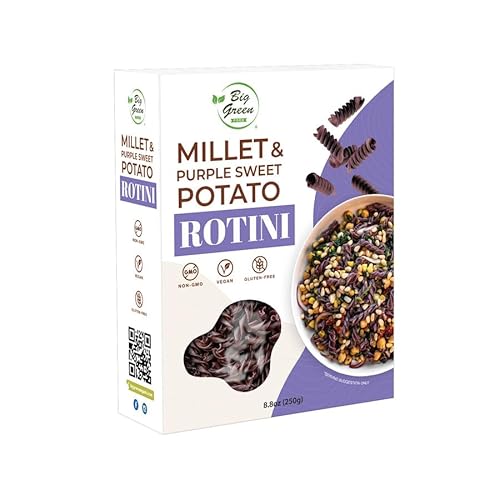 Big Green Food - Millet & Purple Sweet Potato Rotini Pasta, Gluten-Free, Non-GMO, Vegan, Wheat-Free, Made with Millet and Purple Sweet Potato (3