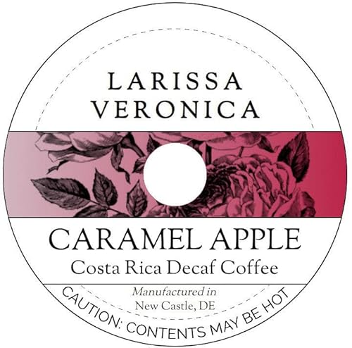 Caramel Apple Costa Rica Decaf Coffee (Single Serve K-Cup Pods) (Gourmet, Naturally Flavored, Whole Coffee Beans) (12 pods, ZIN: 576848) - 2 Pack