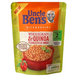 Uncle Ben's Wholegrain & Quinoa Tomato & Basil Flavour Rice 220g - Pack of 2