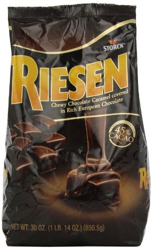 RIESEN Chewy Dark Chocolate Caramel Candy, 30 Ounce Bags (Pack of 3), Individually Wrapped Candy, Bulk Candy, Chocolate Candy, Bag of Candy, Sweets