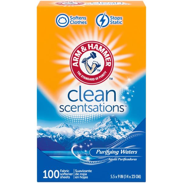 Arm & Hammer Fabric Sheets 100Ct Purifying Water Pack (3)