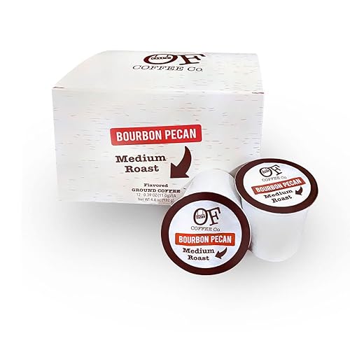 Out of Coffee Co., Bourbon Pecan, 12-Count Single Serve Pods, Ground Coffee, Flavored, Medium Roast, Note: No alcohol, 100% Arabica Coffee