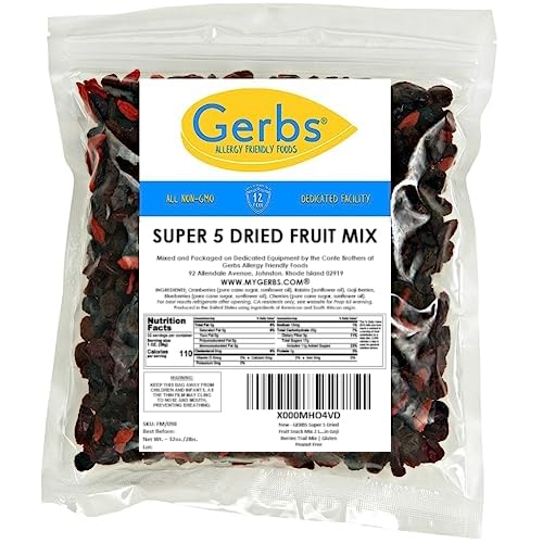 Gerbs Super 5 Dried Fruit Snack Mix 2 lbs. | Sweetened & Unsweetened Fruit, No Artificial Additives, Resealable Bag | Naturally Chewy & Fruit-Forward