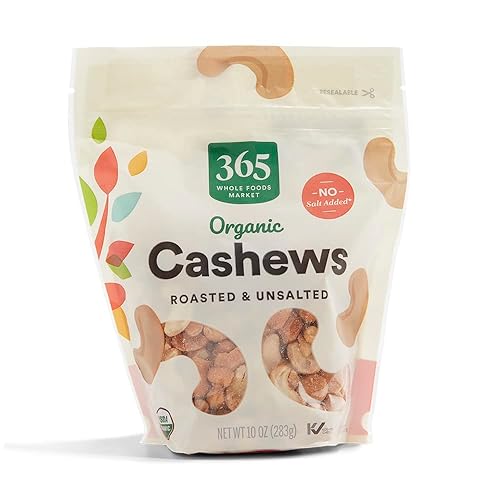365 by Whole Foods Market, Organic Roasted Unsalted Cashews, 10 Ounce