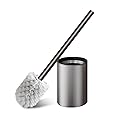 Meiyan Meili Gunmetal Gray Toilet Brush and Holder, Space Aluminum, Deep Cleaning, Rust-Free, Bathroom Cleaning Brush Set