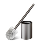 Meiyan Meili Gunmetal Gray Toilet Brush and Holder, Space Aluminum, Deep Cleaning, Rust-Free, Bathroom Cleaning Brush Set