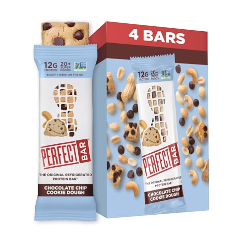 PERFECT BAR Chocolate Chip Cookie Dough Protein Bar 4 Count, 2.18 Ounce